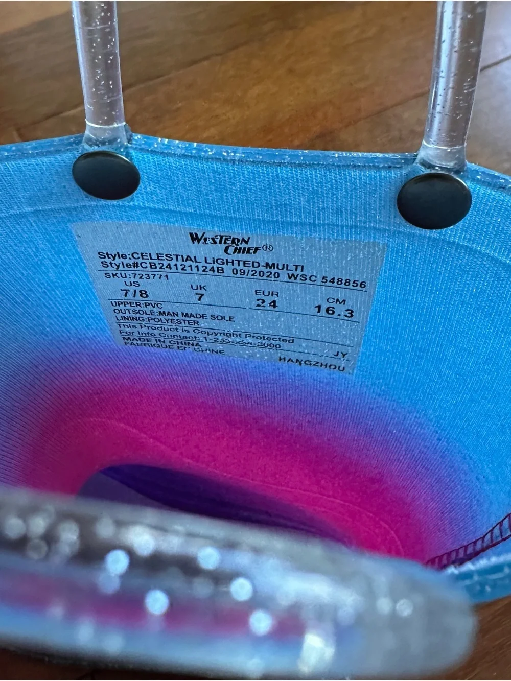 Western Chief Ombre Kids Light Up Rain Boots in Blue Pink Purple